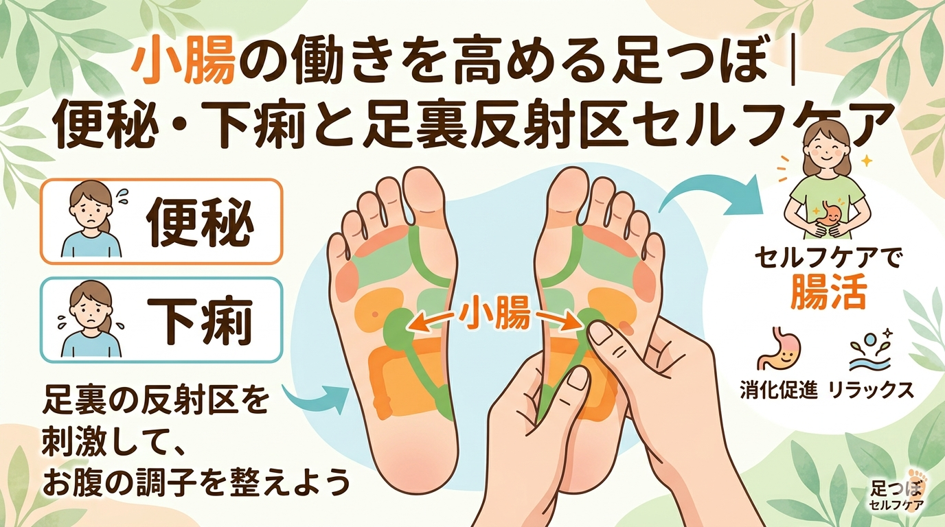 小腸の働きを高める足つぼを解説｜便秘や下痢のケアに役立つ足裏反射区セルフケア