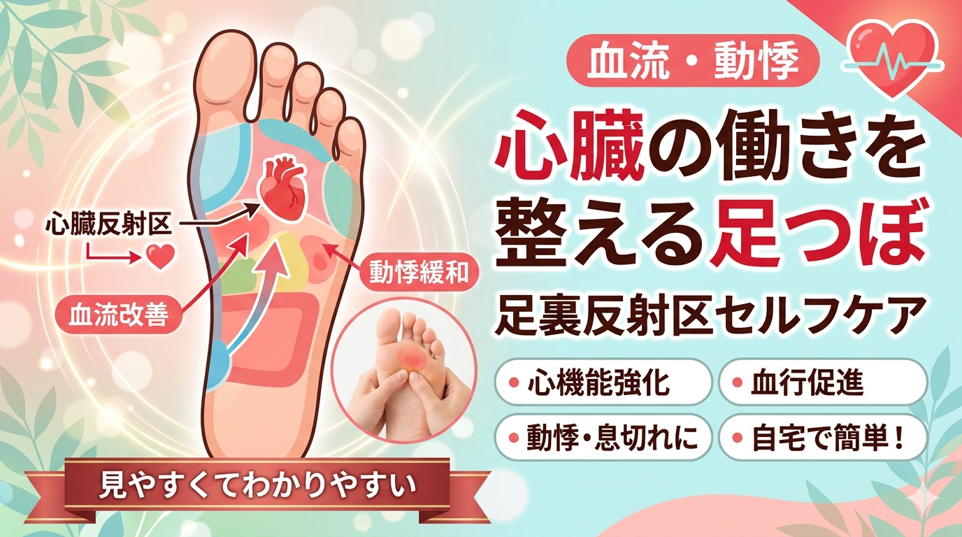心臓の働きを整える足つぼを解説｜血流改善や動悸のケアに役立つ足裏反射区セルフケア